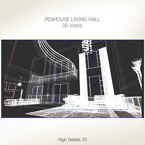 3d penthouse living hall - Penthouse Living Hall by groups5